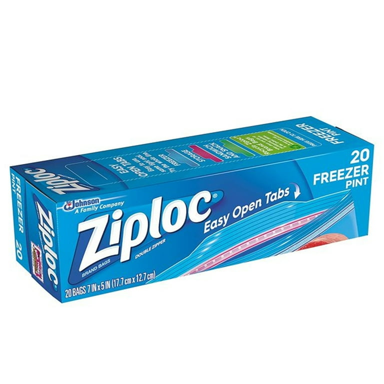 Ziploc Freezer Bags, Pint Size - 20 ct - 2 pk