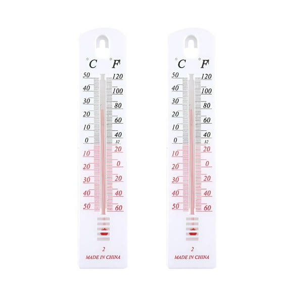XIRQI 2Pcs Greenhouse Thermometer,Strip Design Indoor Outdoor Thermometer,Simple and Easy Indoor Thermometer,White