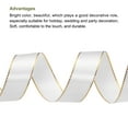 thumbnail image 3 of Unique Bargains 1 Inch 25 Yard Wide Satin Ribbon with Gold Edges Grosgrain Fabric Ribbon for Gift Wrapping, White, 3 of 7