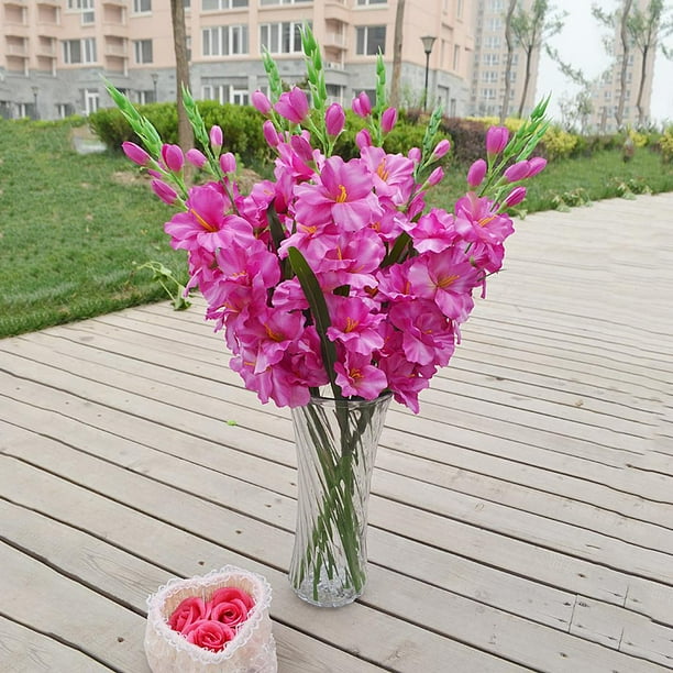 Artificial Flowers Gladioli Gladiolus Stem For Wedding Room Multi