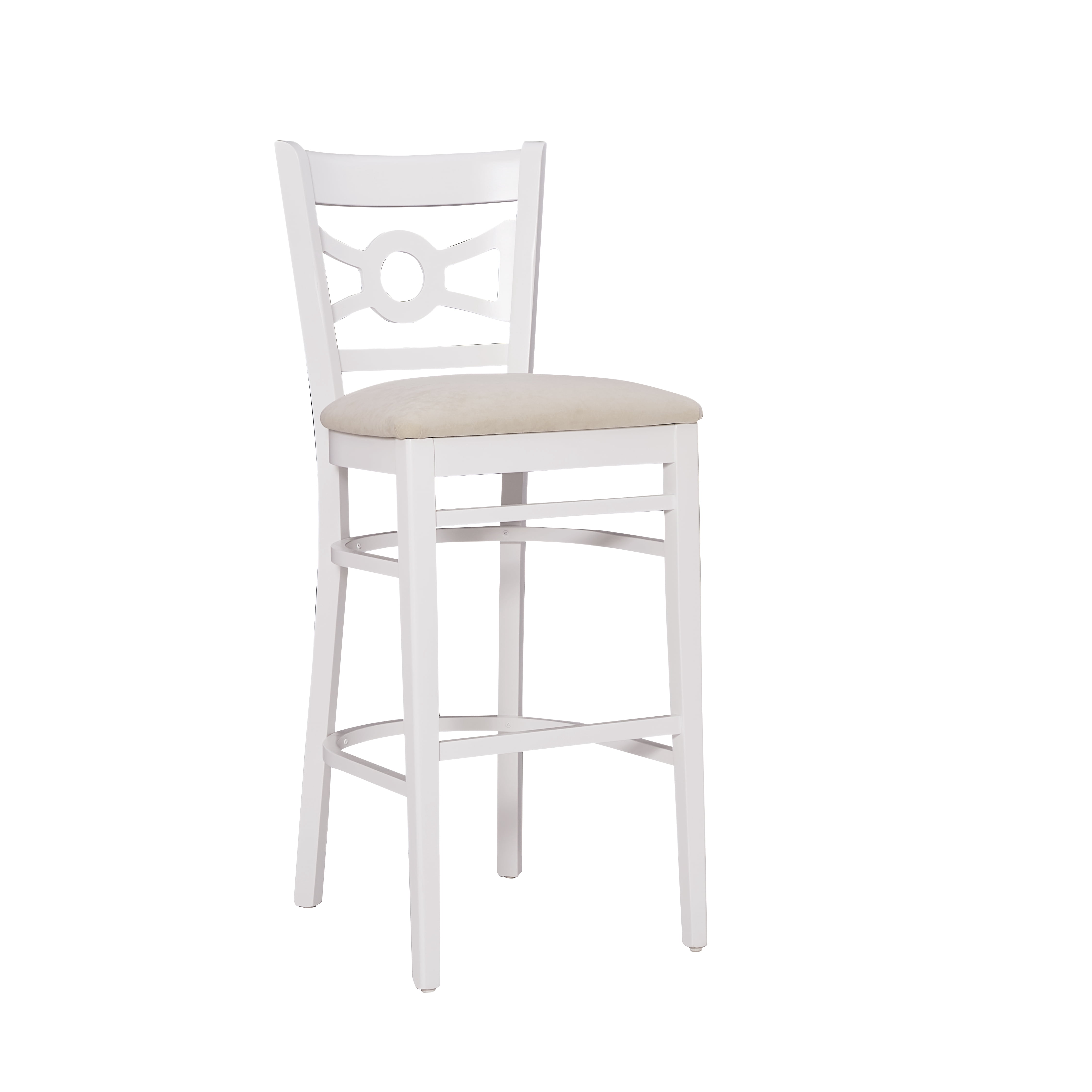 Linon Teresa 31" Indoor Wood Bar Stool, Set of 2, White/Light Gray