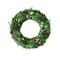 thumbnail image 2 of Ganfancp Árbol de Navidad Pinos Agujas Frutos Rojos Coronaanillo Adornos Cruces Frontera Europa y Estados Unidos Puerta Anillo Flocking Año Nuevo Adornos Colgantes Ofertas Flash 1X Corona, 2 of 6