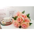 thumbnail image 2 of Flores artificiales de seda Sunnimix 9 CABEZAS Decoraciones florales falsas de la boda de San Valentín Rosa claro 41cm, 2 of 8