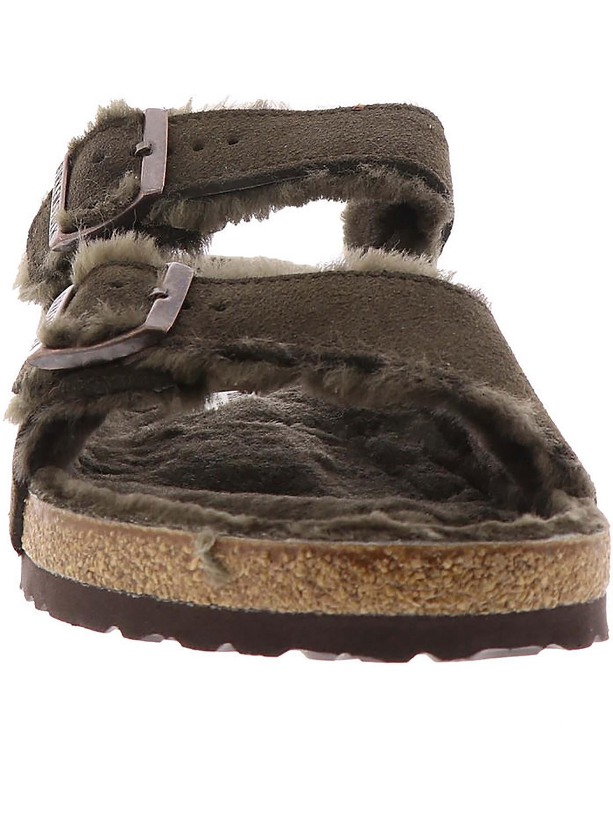 Birkenstock Mens Arizona Shearling Comfort Footbed Slide Sandals