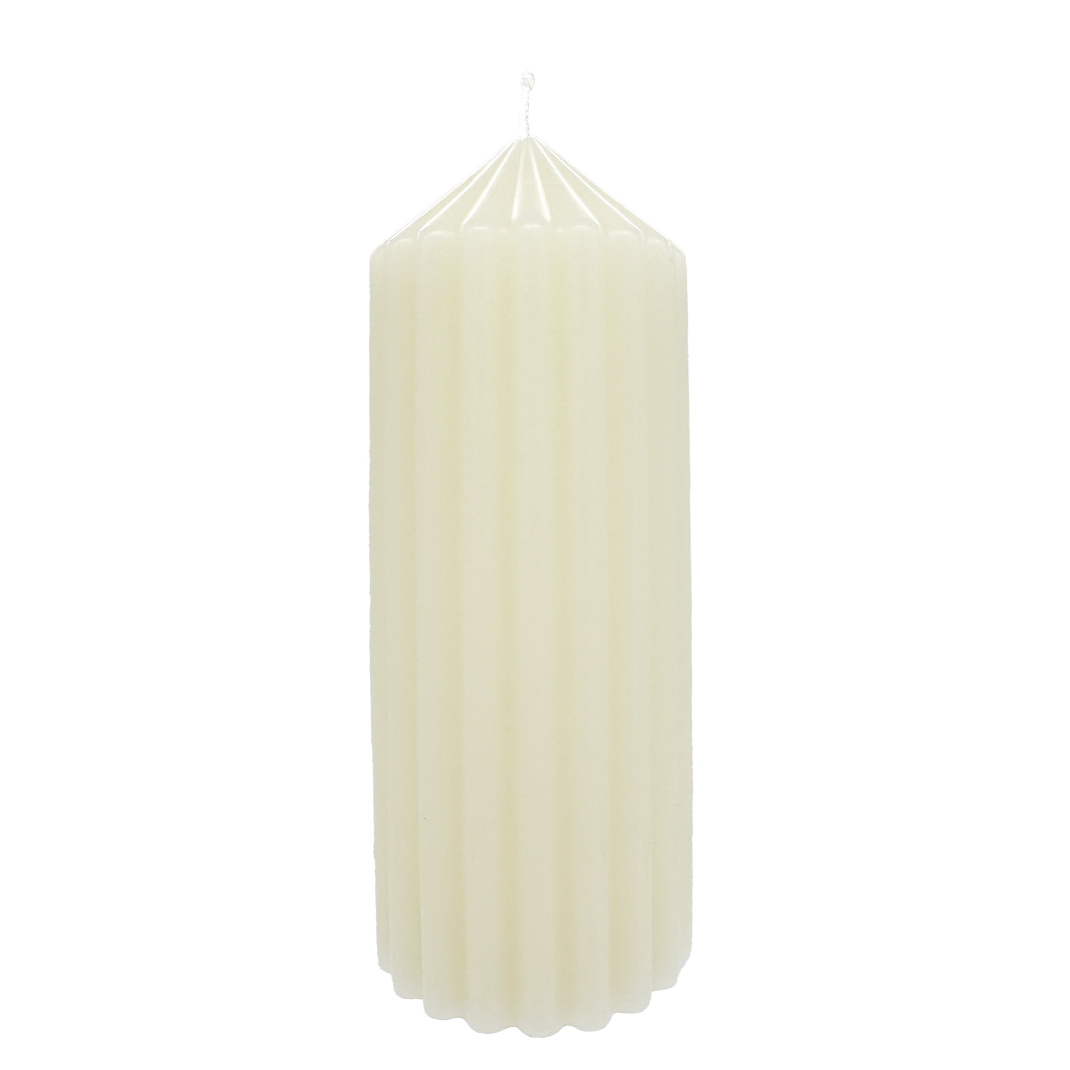 Mainstays Unscented Ribbed Pillar Candle, 2.9 x 7.4-in, Ivory