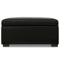 thumbnail image 5 of Gabbie 36 inch Wide Square Coffee Table Storage Ottoman in Midnight Black PU Vegan Leather, 5 of 16