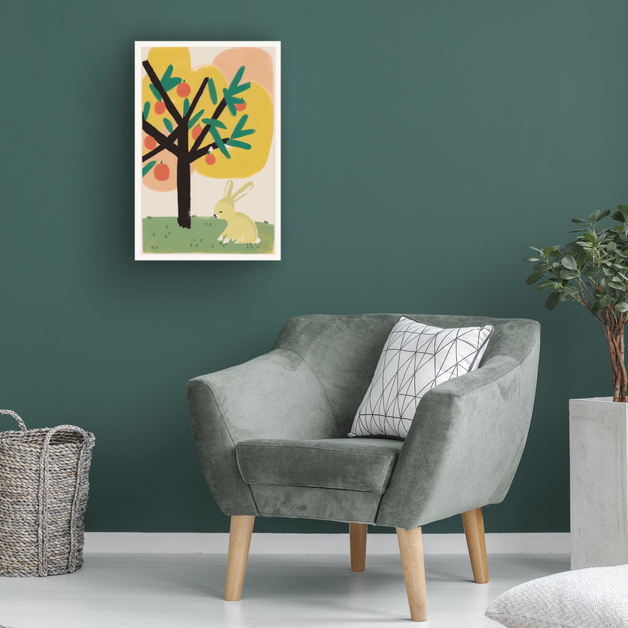 Trademark Fine Art Treechild Bunny Under Apple Tree Canvas Wall Art