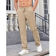 thumbnail image 3 of COOFANDY Mens Casual Pants Elastic Waist Chino Pants Lightweight Drawstring Pants with Pockets, 3 of 6