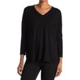 thumbnail image 1 of STATUS CHENAULT V-neck Ribbed Tunic Top In Black 68$ size M, 1 of 1