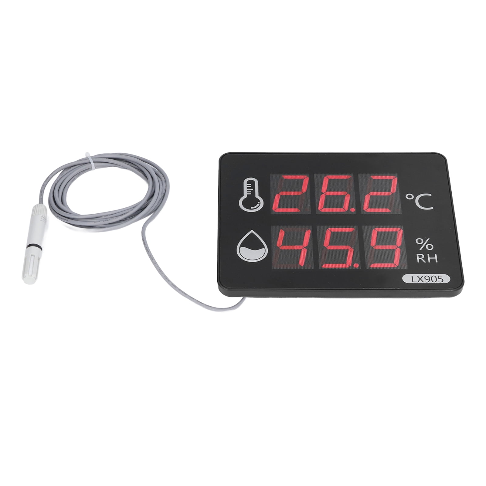 Air Quality Monitor, Sensitive Intelligent Backlight Heat Resistant LED Digital Display Temperature Humidity Gauge With Bracket For Office