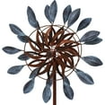 thumbnail image 6 of Sunnydaze Whirling Petals 48" Blue and Brown Solid Iron Wind Spinner, 6 of 7