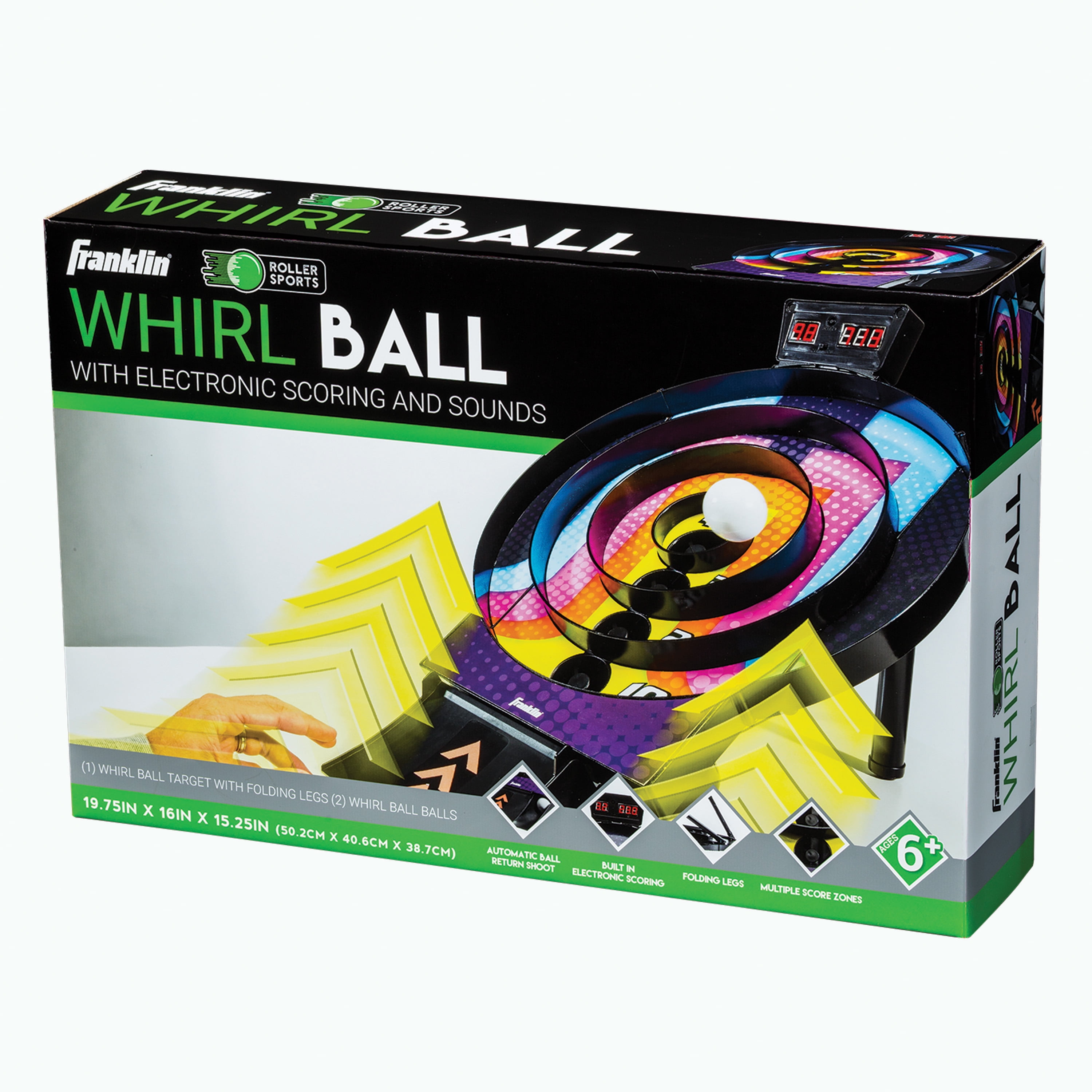 Franklin Sports Whirl Ball Arcade Game-Game Room Ready Tool Free Auto Scoring Electronics with Arcade Ball Return Ramp Great for Kids and Family Fun!