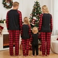 thumbnail image 3 of Christmas Pajamas for Family Long Sleeve Print Tops Plaid Pants Set Sleepwear, 3 of 7