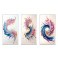 thumbnail image 2 of Designart "Swirling Multicolored Paint II" Modern Framed Wall Art Set Of 3 - Pink Abstract Spirals Frame Gallery Set For Office Decor, 2 of 6