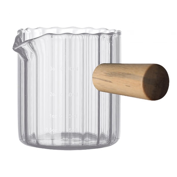 Jarra para leche, jarra para espumar leche, calentador de mantequilla de vidrio, ollas para salsas, cafetera, leche Gris claro