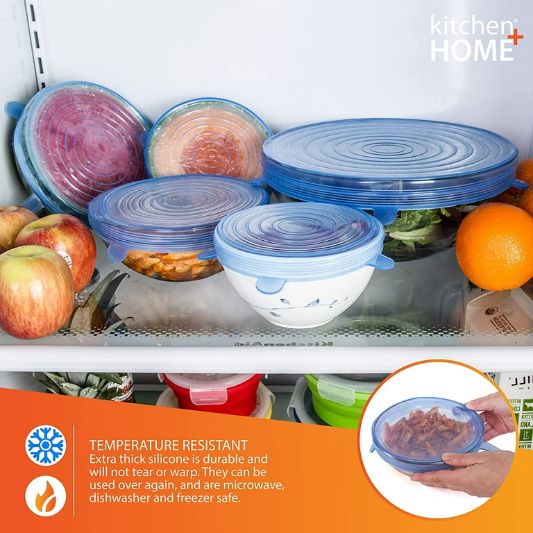 Kitchen Home Silicone Stretch Lids Reusable Can and Jar Lid Food Covers Set of 3
