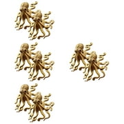 8 Pcs Octopus Antique Vintage Decor Brass Animals Sculpture Tea Lovers Gifts for Women The