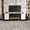 White, variant on Modern TV Stand with 34.2" Non-heating Electric Fireplace, High Gloss Entertainment Center with 2 Cabinets, Media Console for TVs up to 78", Black