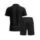 thumbnail image 5 of Mangas de Mano para Hombres Casual Sólido de Manga Corta Cuello Redondo Blusa Y Pantalones Cortos Conjunto, Traje de Dos Piezas de Poliéster de Moda para el Uso Diario de Primavera Verano, 5 of 6