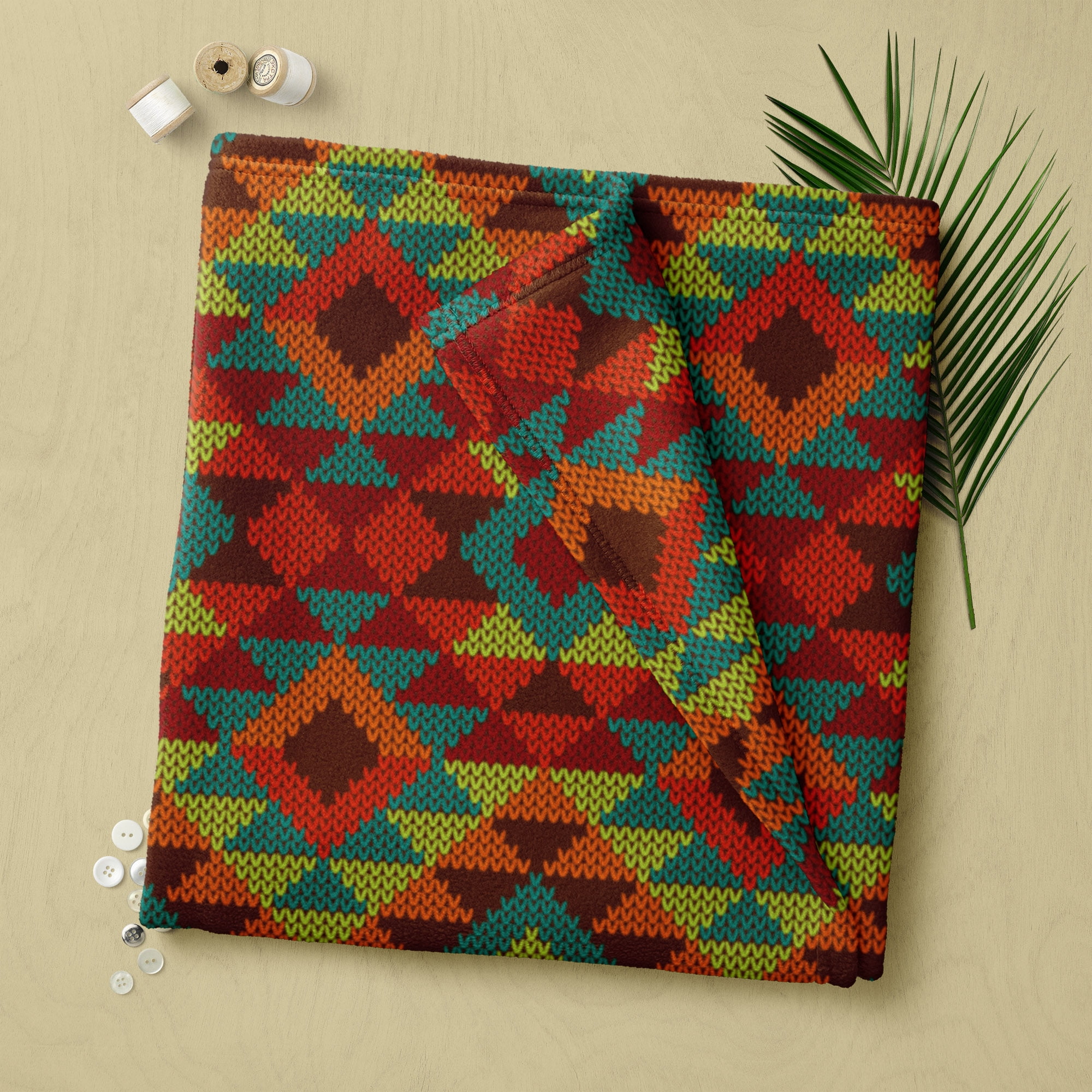 Mainstays 1.5 Yards 100% Polyester Brushed Fleece Block Argyle, Multi-color, 60" Wide for Crafts