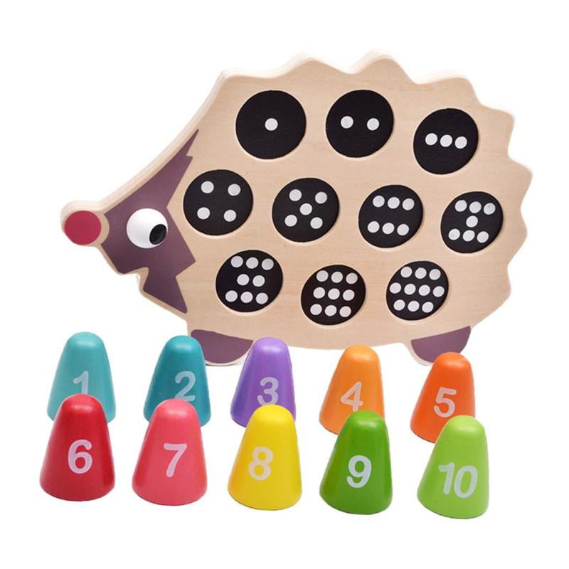 Hedgehog Number Matching Toy Set Creative Wooden Toy for Preschool Kids 