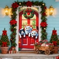 thumbnail image 6 of Costeam Christmas Door Cover Curtain 35x71 Inch Waterproof Oxford Cloth Santa Snowflake Print with Adhesive Hooks for Home Door Wall Holiday Party Decor, 6 of 6