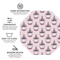 thumbnail image 3 of Honeii Cute Cupcake print Leather Coaster Set of 4, ideal for safeguarding your furniture from drinks spills and effortless cleanup-Octagon, 3 of 6