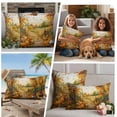 thumbnail image 5 of Fall Oil Painting Outdoor Waterproof Pillow Covers, Thanksgiving Pumpkin Maple Leaf Country Decorative Square Throw Pillowcase Sofa Cushion Sham for Patio/Couch/Chair, 18"x18" 2 Pack, 5 of 8