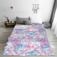 thumbnail image 5 of Honeii Tie Dye Print Fleece Blanket - Throw Blanket for Bed, Sofa, Couch, Camping, and Travel , Microplush Ultra Soft Warm Blanket-60"x50", 5 of 7
