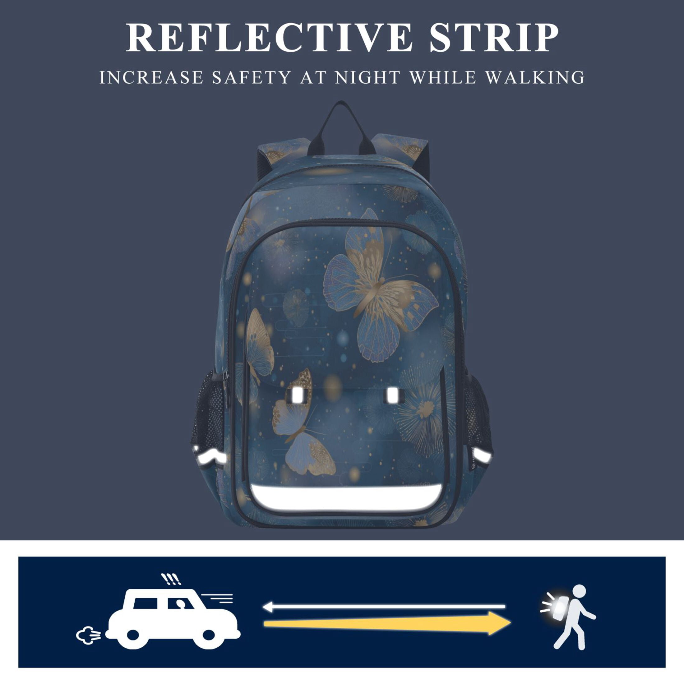 Backpack 12.9 *5.1 * 17.7 Inches Outing Backpack, Shopping Backpack, Travel Backpack Traditional Japanese Butterfly
