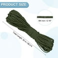 thumbnail image 2 of Uxcell Corde Paracorde Réfléchissante, Corde Paracorde Fluorescente pour Camping Randonnée Pêche Vert Olive 98 Pieds, 2 of 7