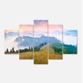 thumbnail image 2 of Foggy Carpathian Panorama - Landscape Photo Canvas Art Print, 2 of 3