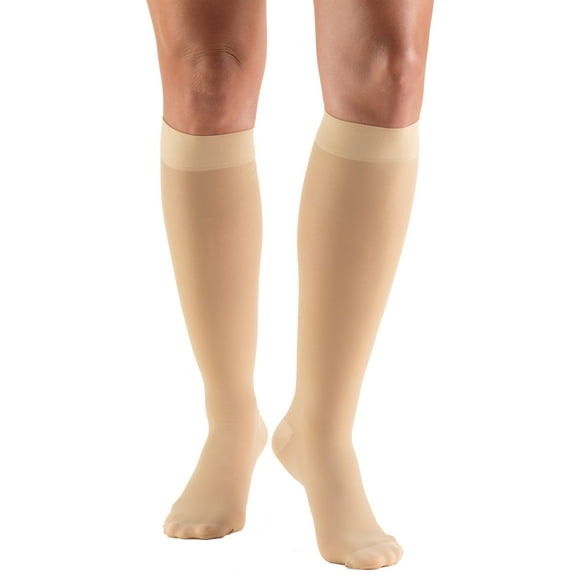 Truform Women's Stockings Knee High Sheer: 20-30 mmHg M BEIGE (0263BG-M)