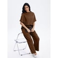 thumbnail image 6 of MINTREUS Two Piece Sets for Women Outfits Oversized Wide Leg Crop Pants Lounge Sets Airport Beach Vacation Clothes, 6 of 7
