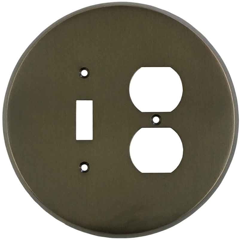 Round Oil Rubbed Bronze Combination 1 Toggle/Outlet Cover Plates