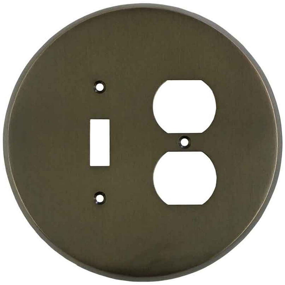 Round Oil Rubbed Bronze Combination 1 Toggle/Outlet Cover Plates