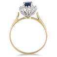 thumbnail image 2 of SZUL Women's 6x4MM Sapphire and Diamond Flower Ring in 10K Gold, 2 of 2
