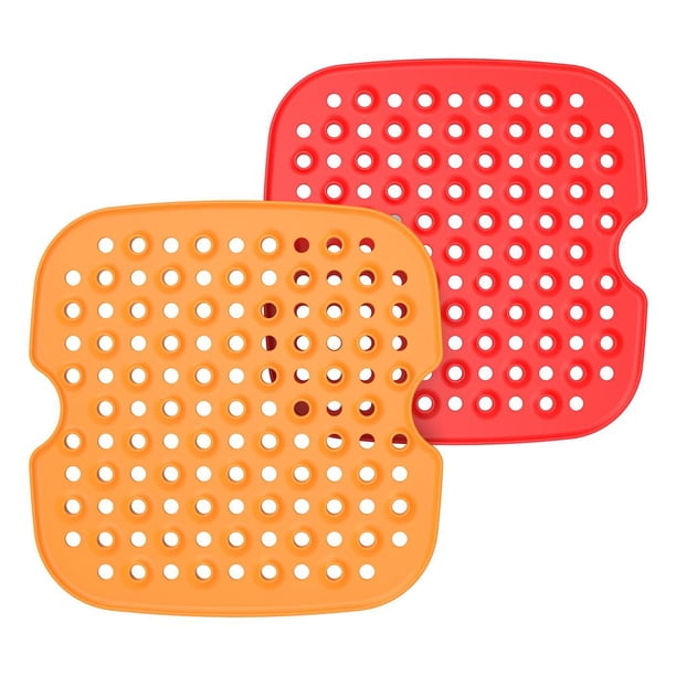 Silicona Para Freidora De Aire Reutilizables, Insertos Para Freidora De Aire Perforados, Almohadilla De Silicona Antiadherente Para Horno De Vapor Para La Mayoría De Freidoras 2 Alfombrillas Guardurnaity HA026960-02