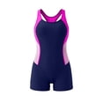 thumbnail image 5 of One Piece Swimsuit Women Color Block Scoop Neck Racerback Boyleg Bathing Suit Swimwear, 5 of 5
