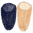 thumbnail image 1 of BRIGHTFUFU 2 piezas de sombrero de red de ganchillo artesanal, gorro largo para dormir, protector para el cabello, gorro de dormir (azul marino, caqui, 1 pieza para cada color), 1 of 1