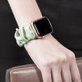 thumbnail image 4 of Gopink 3 Pcs Compatible for Apple Watch Band Scrunchie 49mm 45mm 44mm 42mm Pearls Satins Elastic Cloth Soft Bands Women Bracelet Strap for iWatch Series SE 8 7 6 5 4 3 2 1( 6.3 - 7.9 inches), 4 of 5