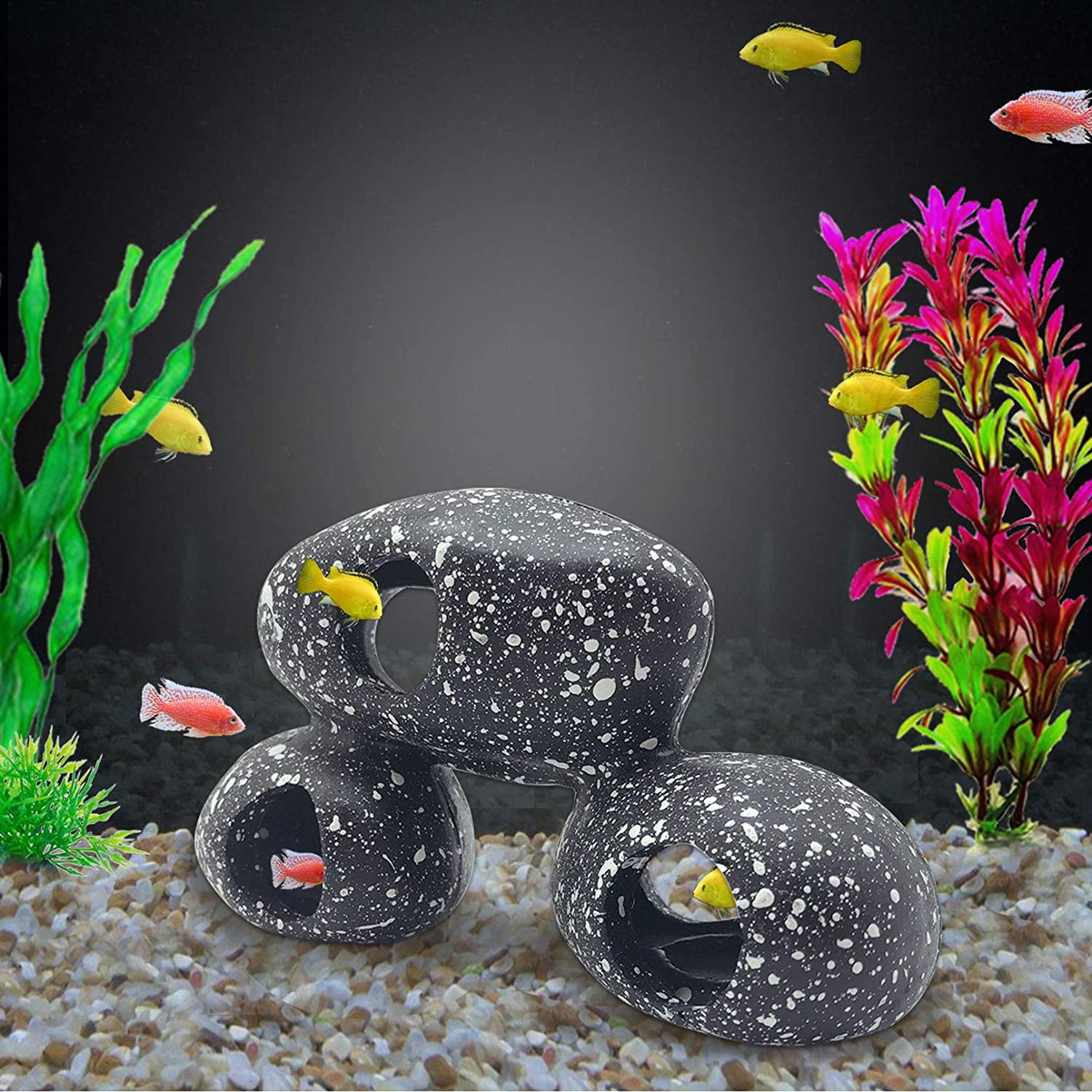 ZUARFY Aquarium Rocks Aquascaping Fish Tank Ornament Stone Hideout