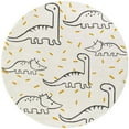 thumbnail image 2 of Unique Loom Whimsy Kids Collection Area Rug - Dinosaur (7' 10" Round Ivory/Yellow), 2 of 9