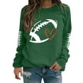thumbnail image 2 of Sweatshirt, Football Shirts for Women Football Mom Sweatshirt Women's Crewneck Sweatshirt, Green, 2 of 4