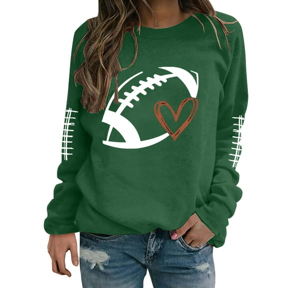 Dyfzdhu Sweatshirt For Women Funny Football Shirts For Football Mom Sweatshirt Crewneck Sweatshirt Hoodies