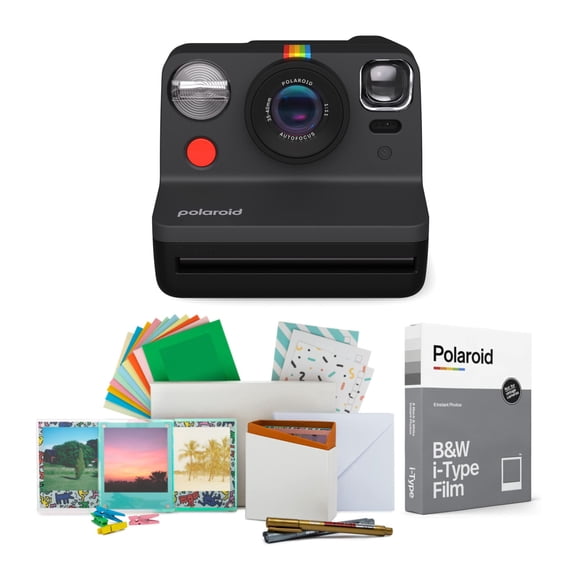 Cámara de película instantánea Polaroid Now, segunda generación, I-Type, negra