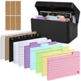 thumbnail image 1 of Index Card Holder Set,Index Box with 230 Assorted , Colourful Lined, 6 Rings and Stickers Perfect for School, 1 of 5