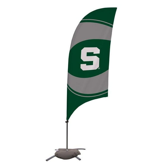 Showdown Displays 810029MSU-003 Drapeau 7.5 Ft. Michigan State Spartiates Rasoir Plume NCAA avec Base en Croix - No.003