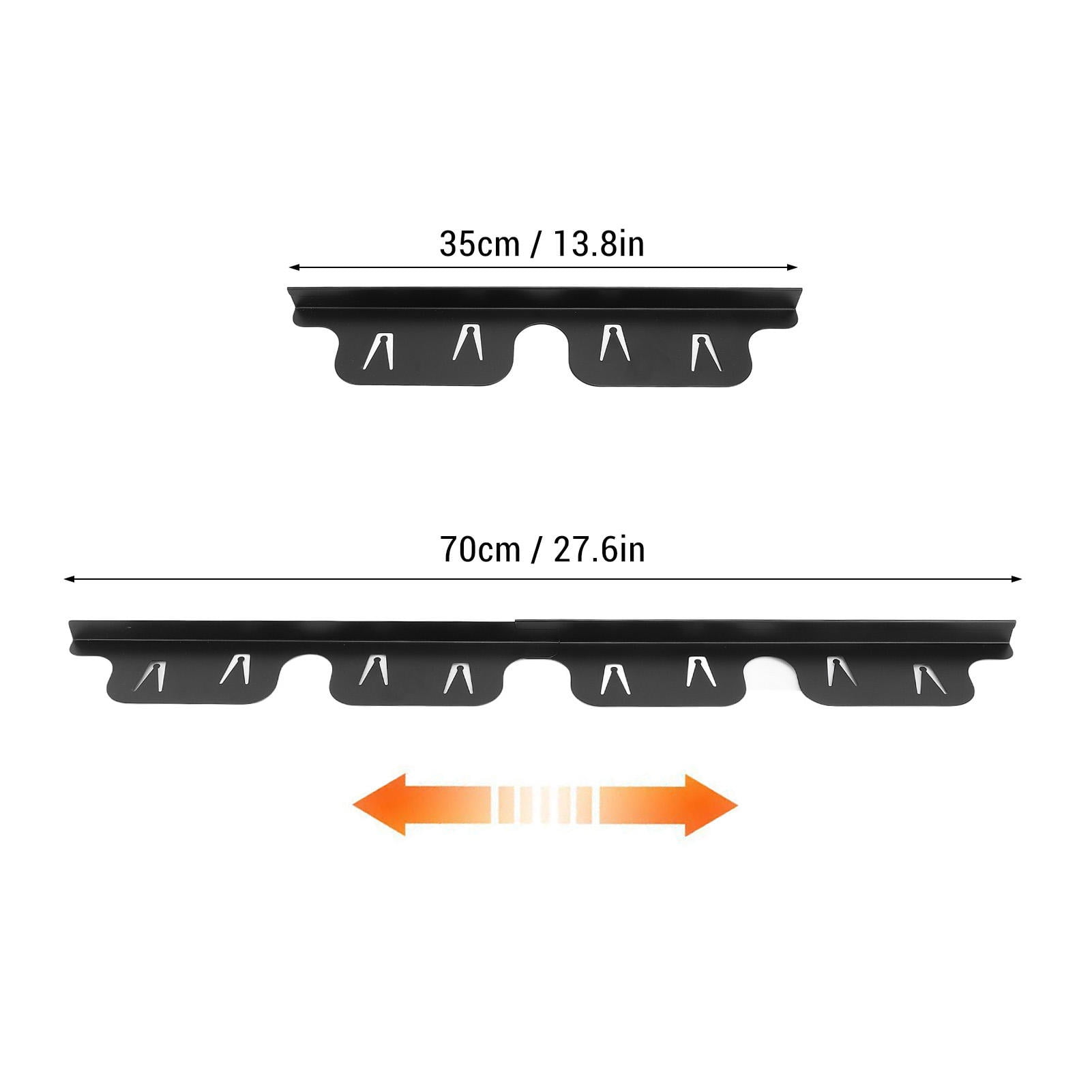 LAZIOEGR Adjustable Stainless Steel Stove Crevice Covers, 2‑Pair, 35‑70cm, Black, Dishwasher‑Safe Kitchen Guard