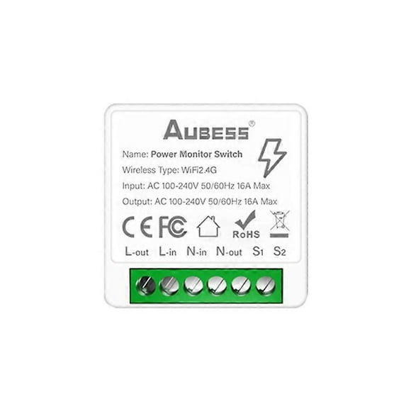 Tuya WiFi MiNi Smart Switch With Energy Monitor 16A 2-way Control Wireless